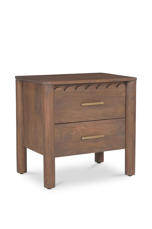 Wiley Scallop Wood Nightstand #1