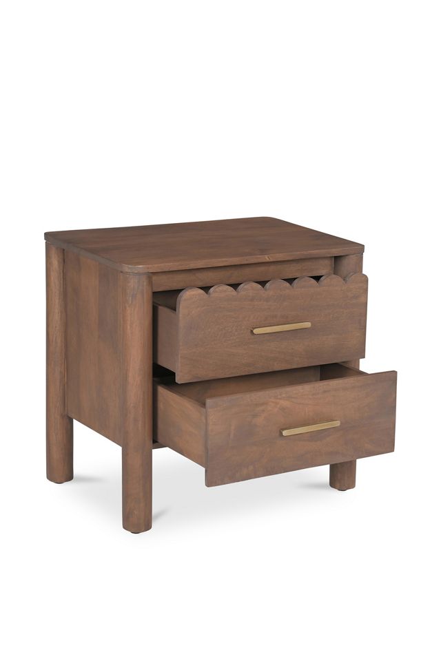 Wiley Scallop Wood Nightstand #2