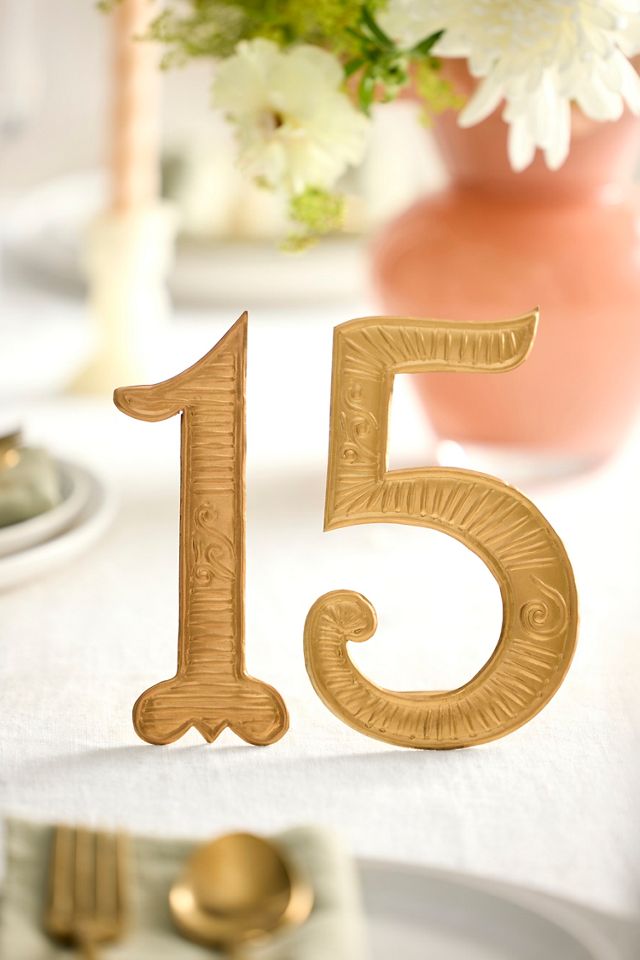 Gold Table Number Set #5
