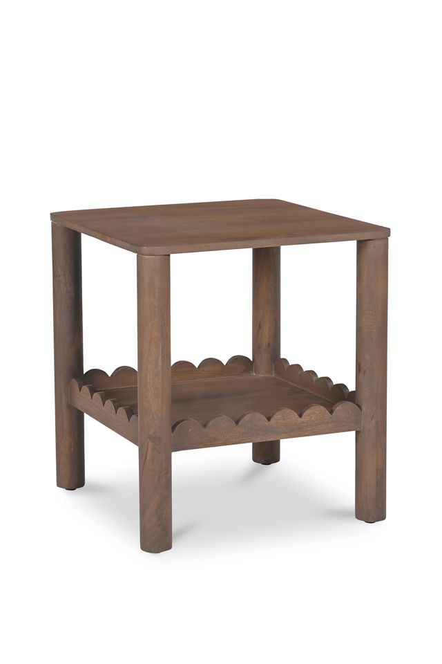 Wiley Scallop Wood Side Table #1