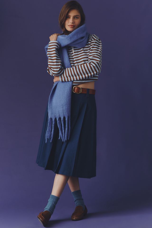 Maeve Solid Brushed Fringe Scarf #1