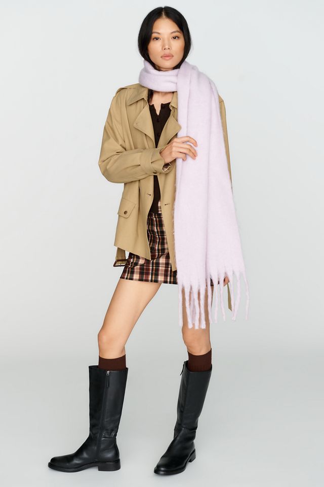 Maeve Solid Brushed Fringe Scarf #3