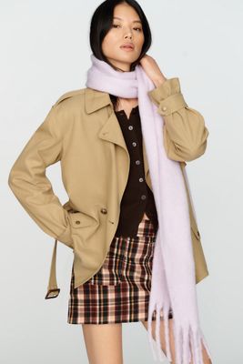 Maeve Solid Brushed Fringe Scarf