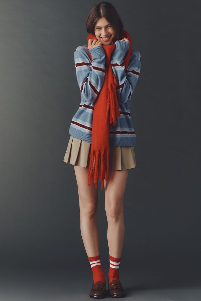 Maeve Solid Brushed Fringe Scarf #2