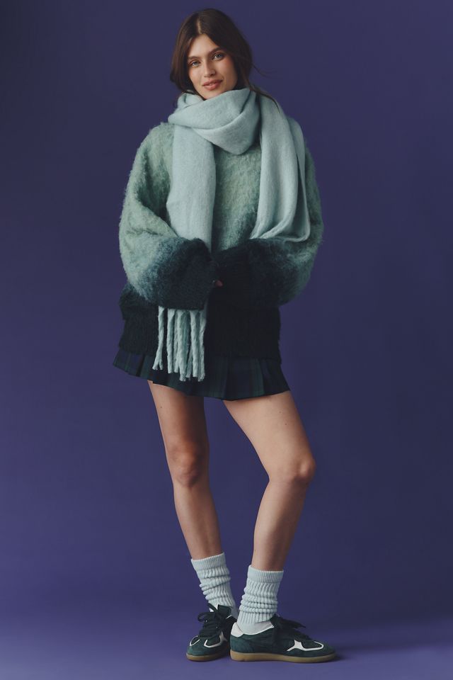 Maeve Solid Brushed Fringe Scarf #2