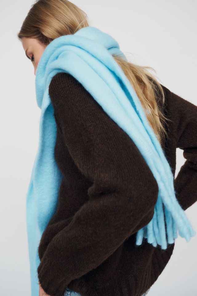 Maeve Solid Brushed Fringe Scarf #3