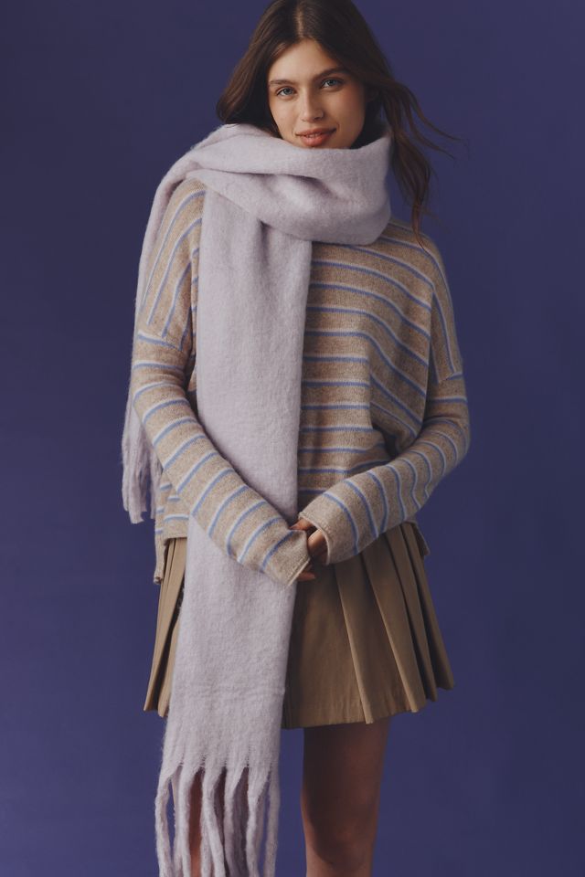 Maeve Solid Brushed Fringe Scarf #2