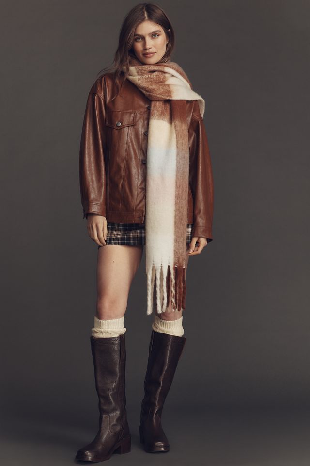 Maeve Plaid Fringe Scarf #1