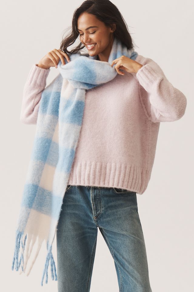 Maeve Plaid Fringe Scarf #1