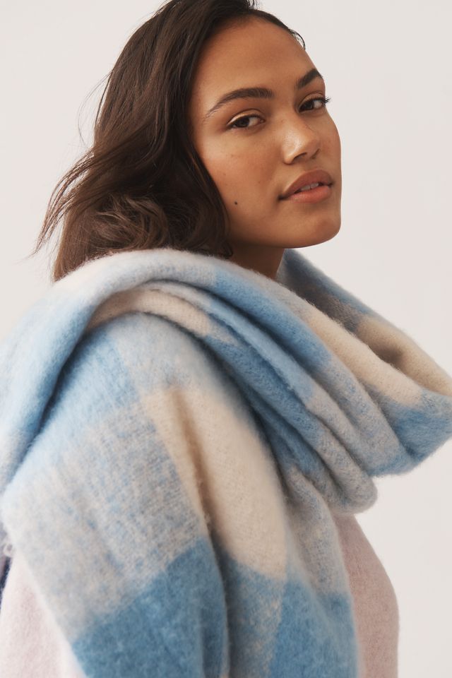 Maeve Plaid Fringe Scarf #2