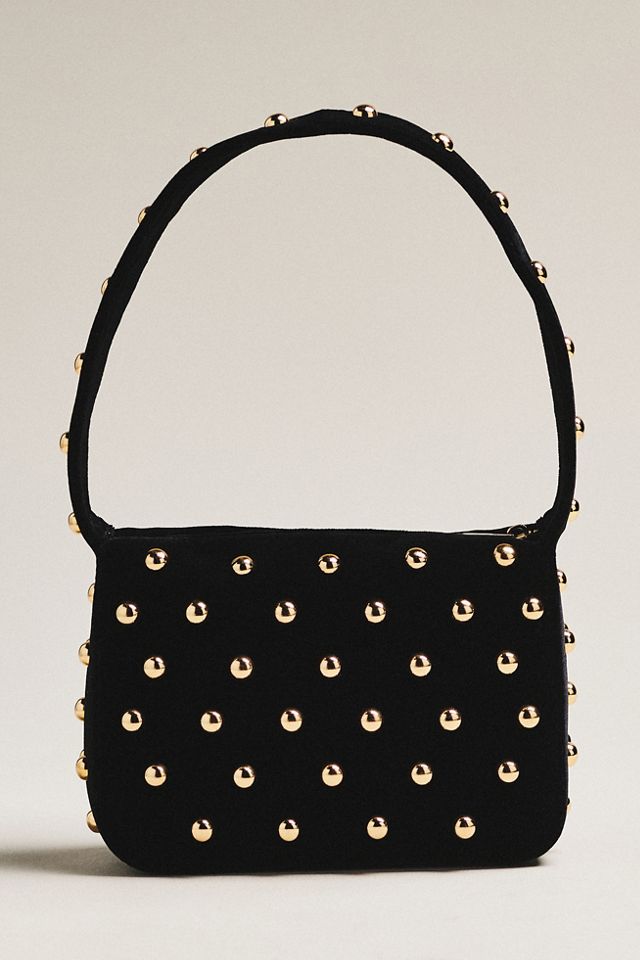 By Anthropologie Studded Velvet Shoulder Bag #1
