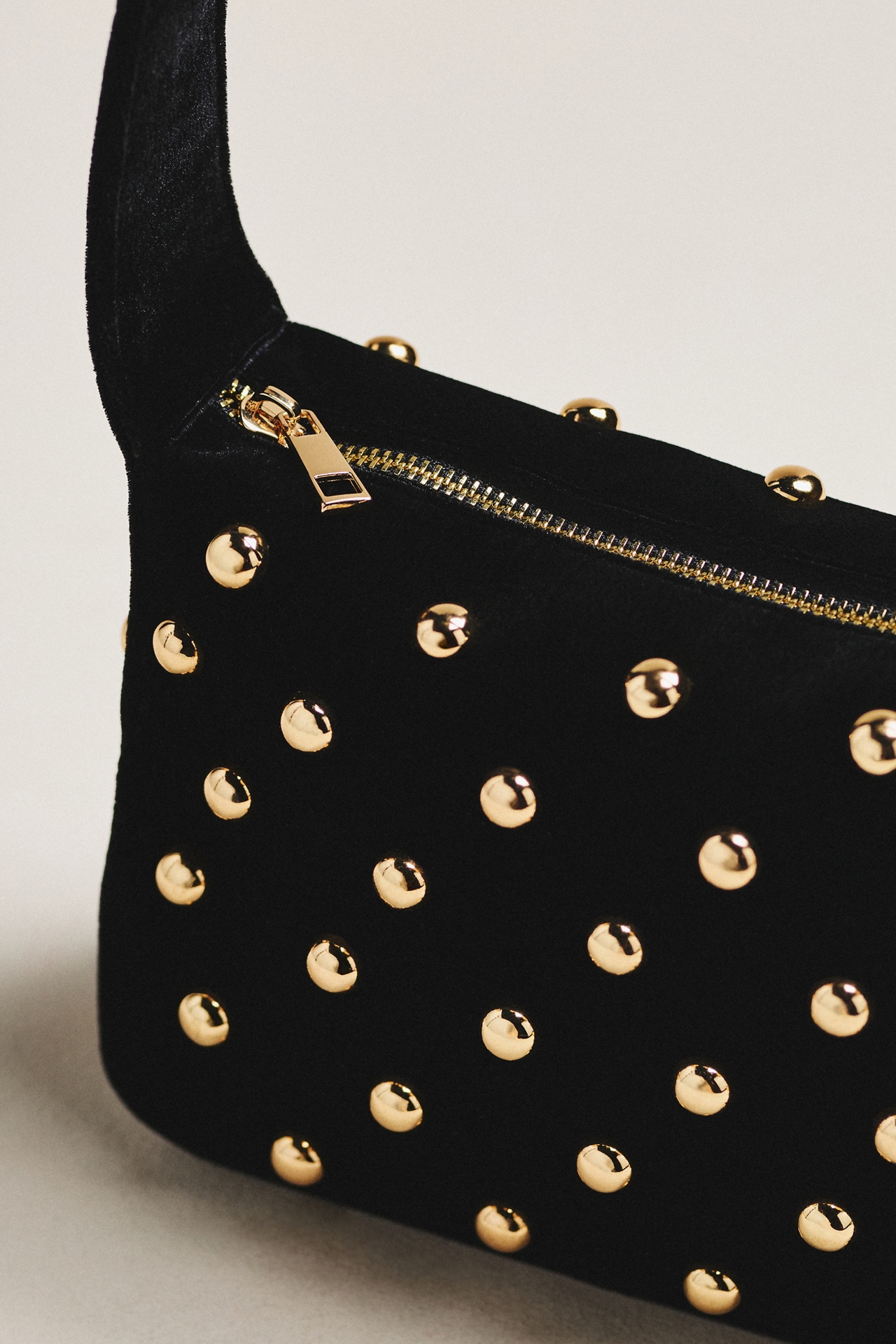 By Anthropologie Studded Velvet Shoulder Bag