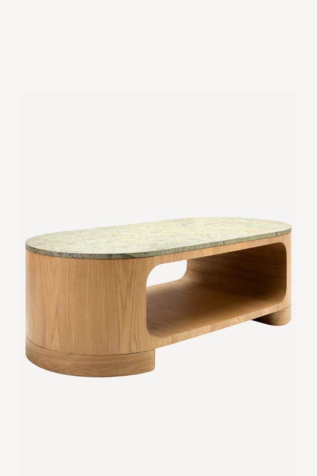 Poros Oak Oval Coffee Table #1