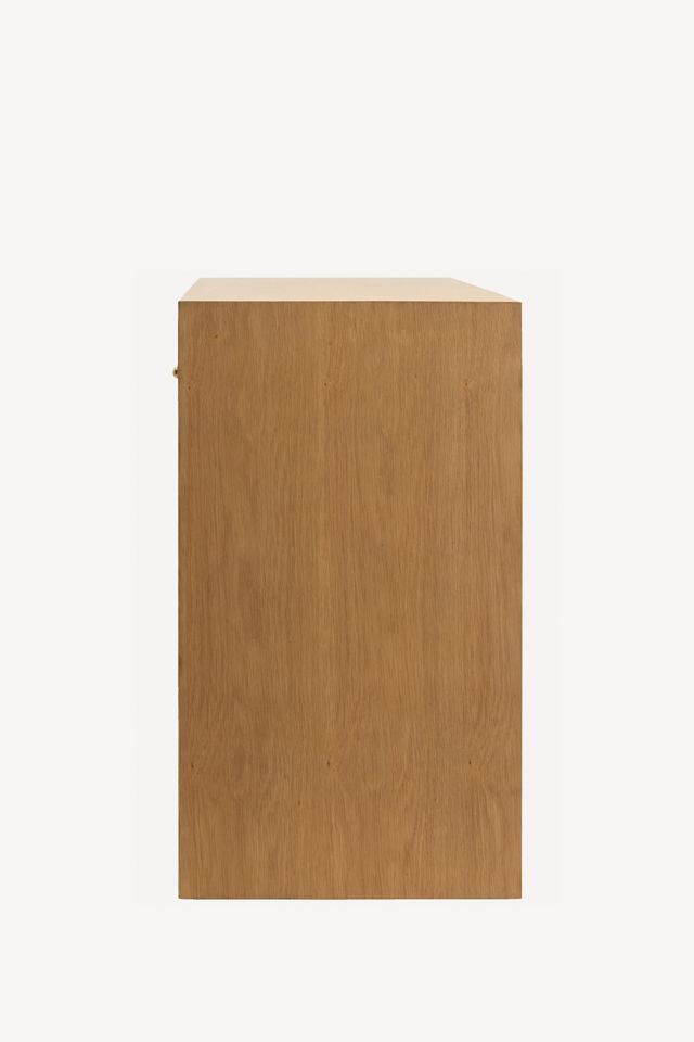 Helene Grasscloth Oak Console Table #3
