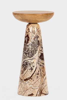 Anthropologie Twin Marble Drink Table In Multi