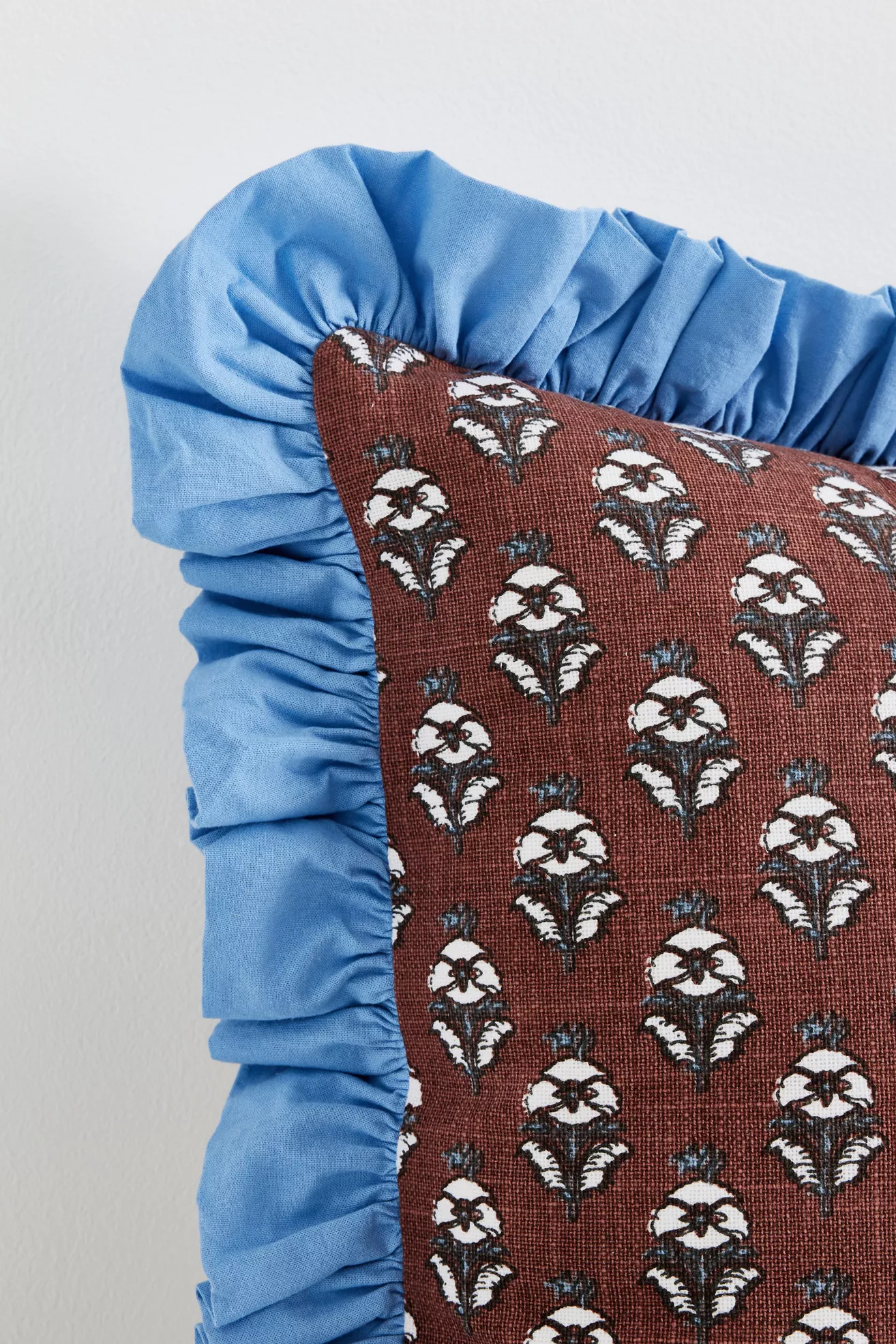 Cotton Block-Print Ruffle Pillow - thumbnail 7