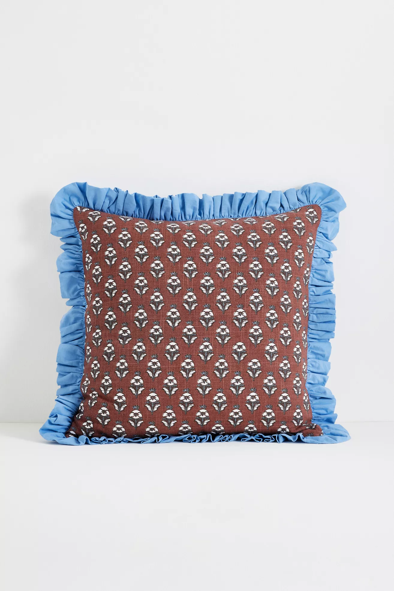 Cotton Block-Print Ruffle Pillow - thumbnail 6
