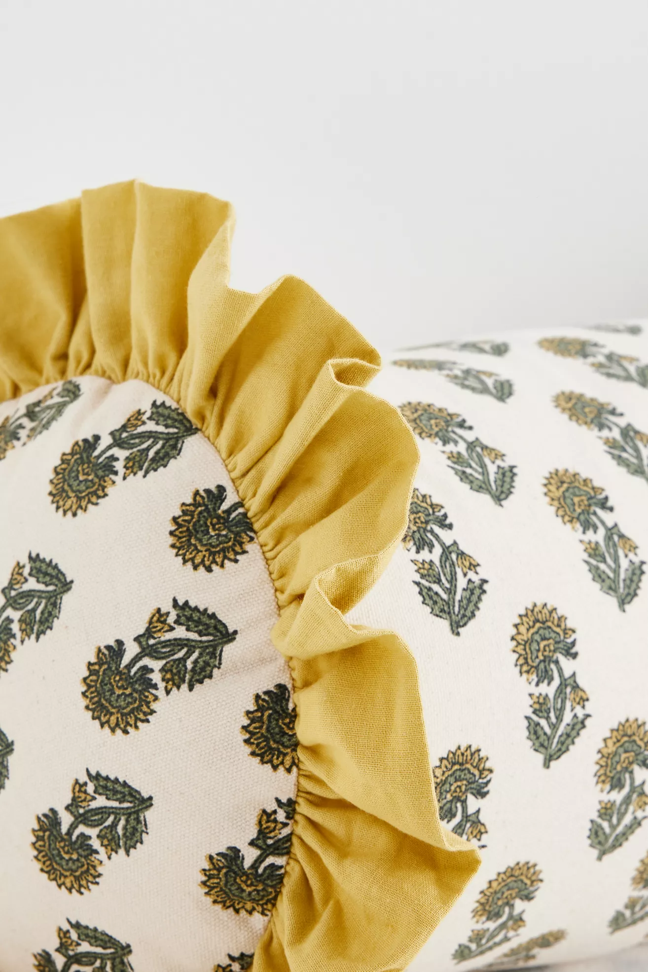 Cotton Block-Print Ruffle Pillow - thumbnail 10