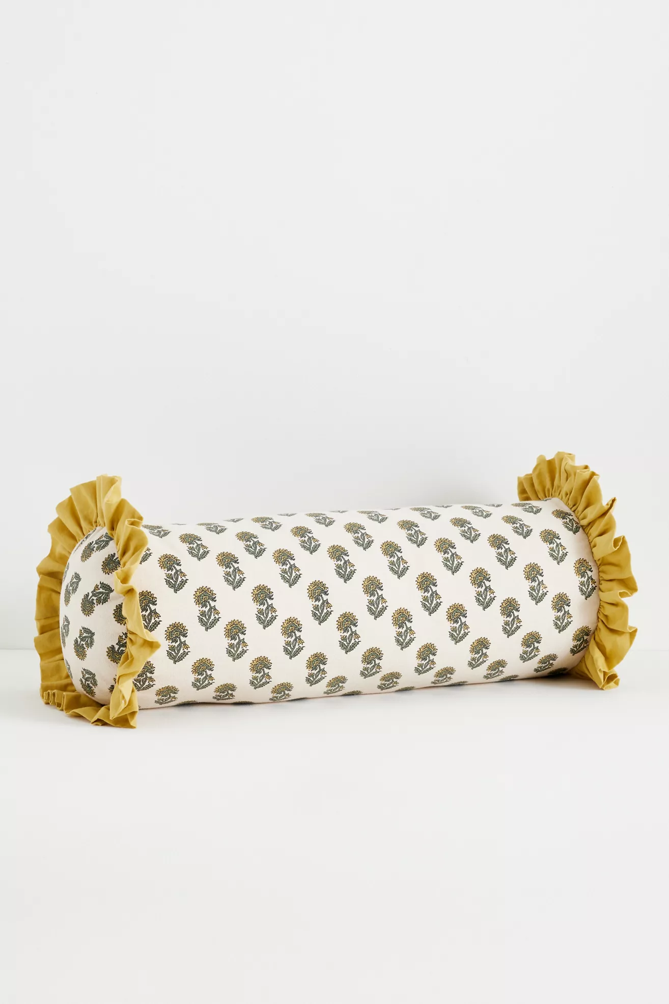 Cotton Block-Print Ruffle Pillow - thumbnail 9