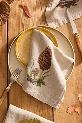 Mushroom Linen Napkins, Set of 6