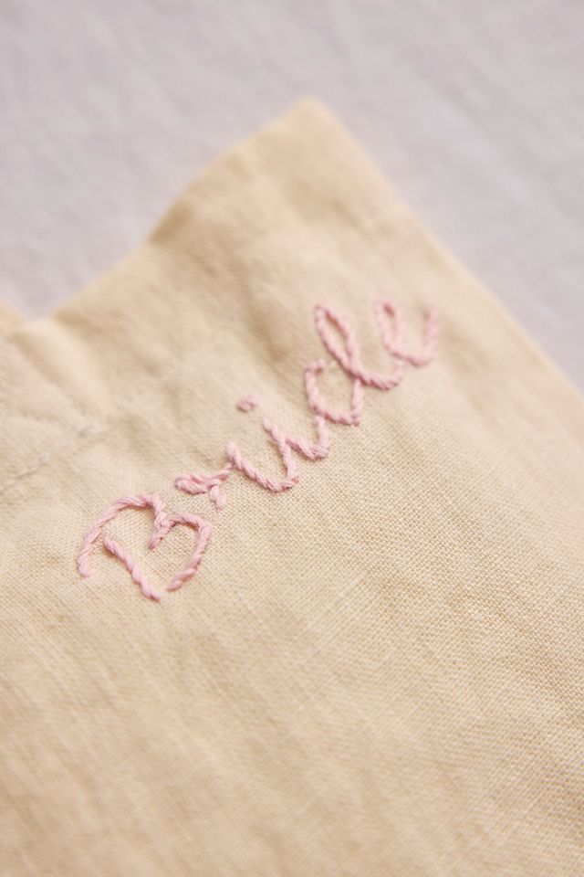 Embroidered Vines Linen Tote