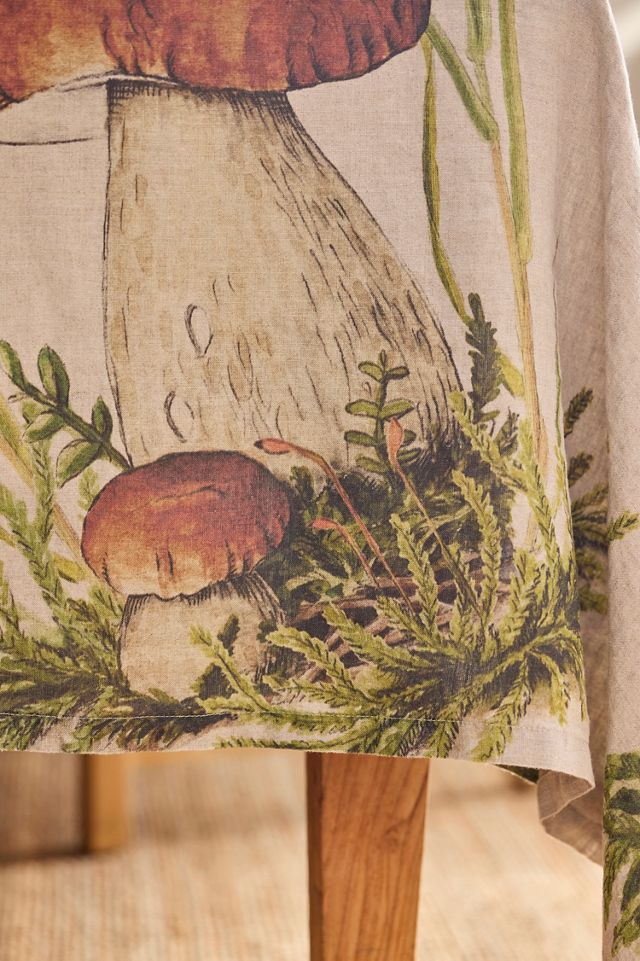 Mushrooms Linen Tablecloth #1