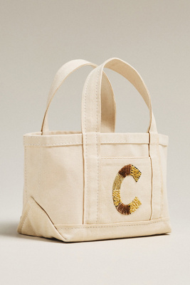 Maeve The Hartley Monogram Mini Canvas Tote By