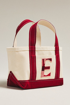 Maeve The Hartley Monogram Mini Canvas Tote By  In Red