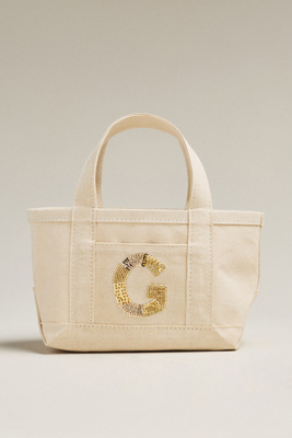 Maeve The Hartley Monogram Mini Canvas Tote By