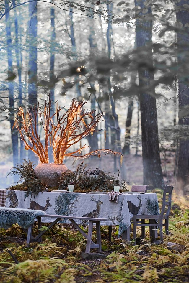 Woodland Animals Linen Tablecloth #2