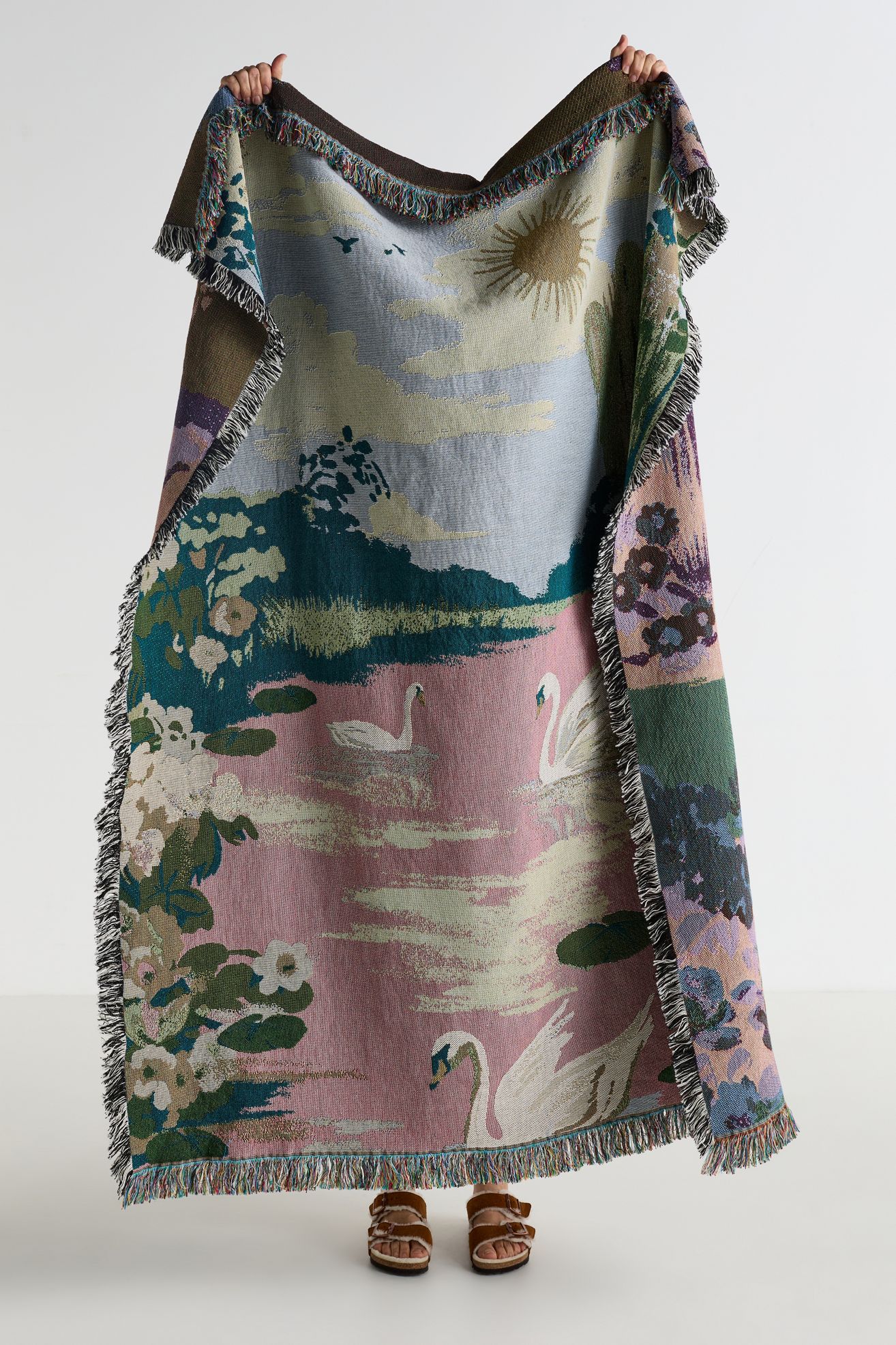 Estella Cotton Woven Throw Blanket - Swan, Standard, 50" x 70"