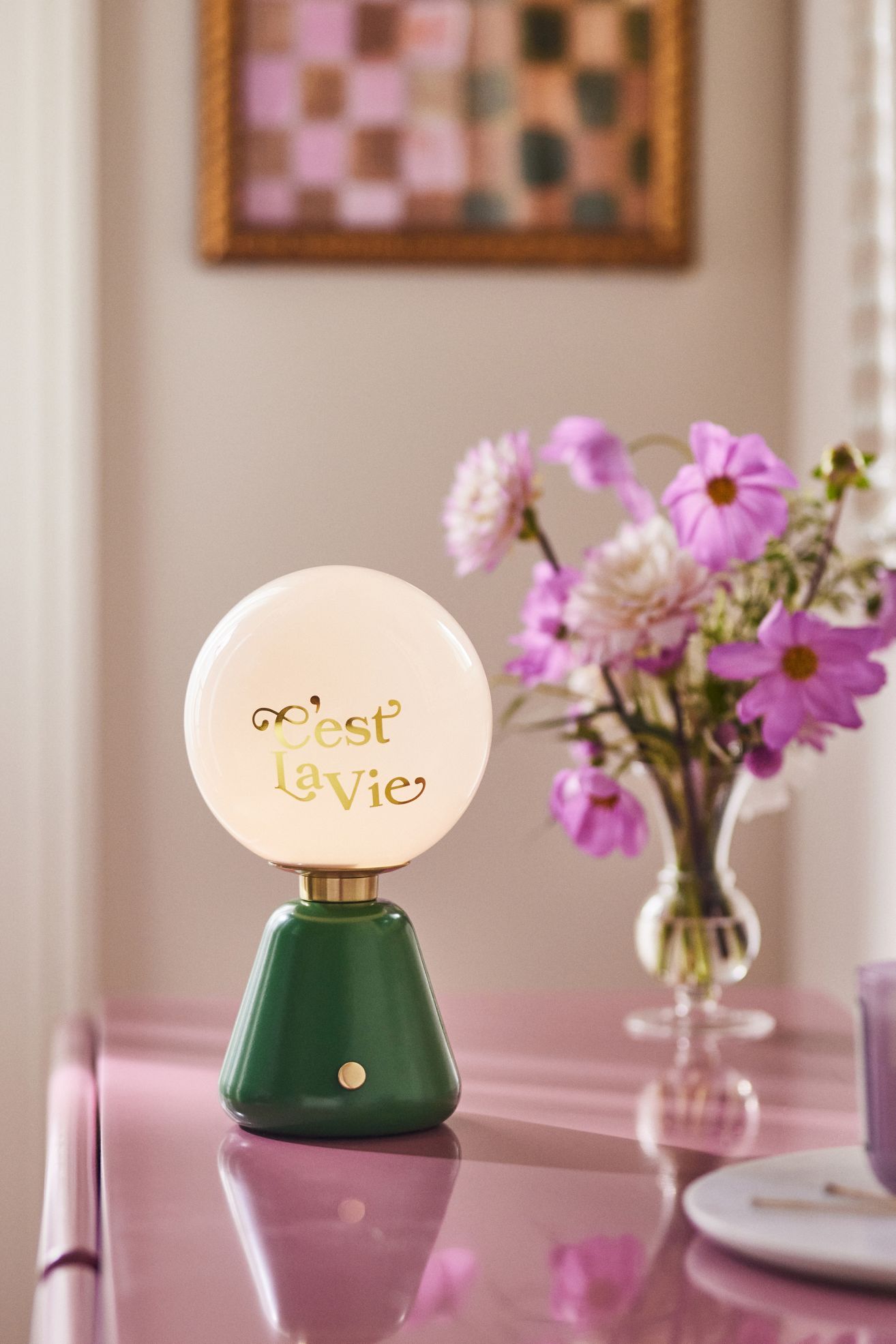 Poppy C'est La Vie Cordless Rechargeable Table Lamp - Green, One Size