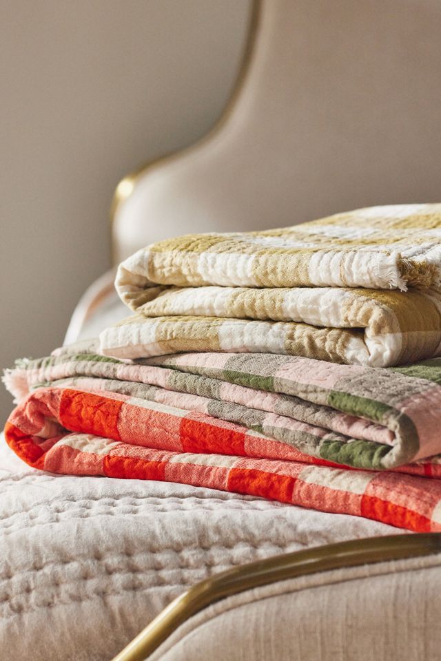 Anthropologie ブランケット Ana Cotton Gauze Woven Throw Blanket | AnthroHome