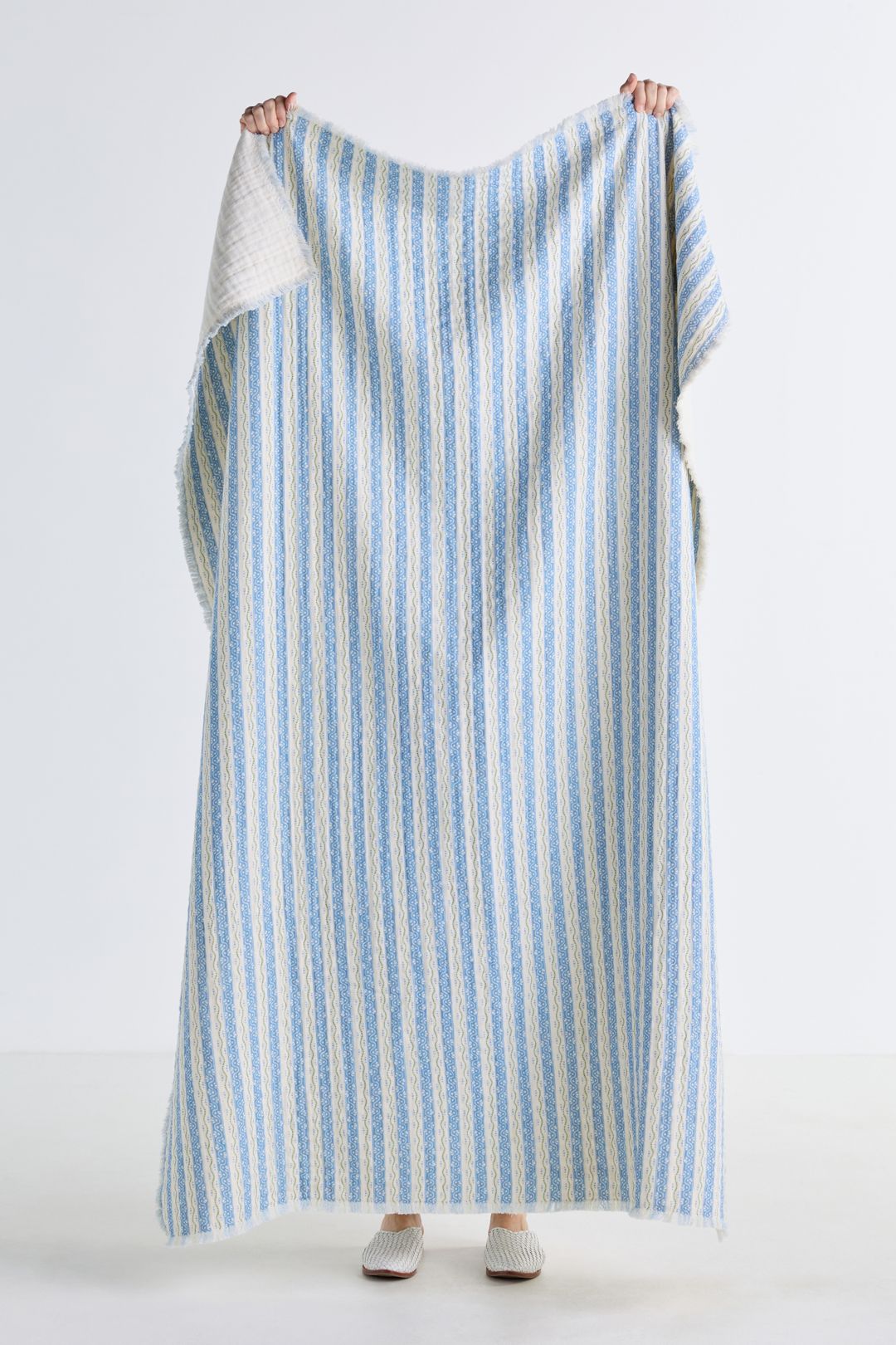 Ana Cotton Gauze Woven Throw Blanket - Blue Ivy, 50" x 70"