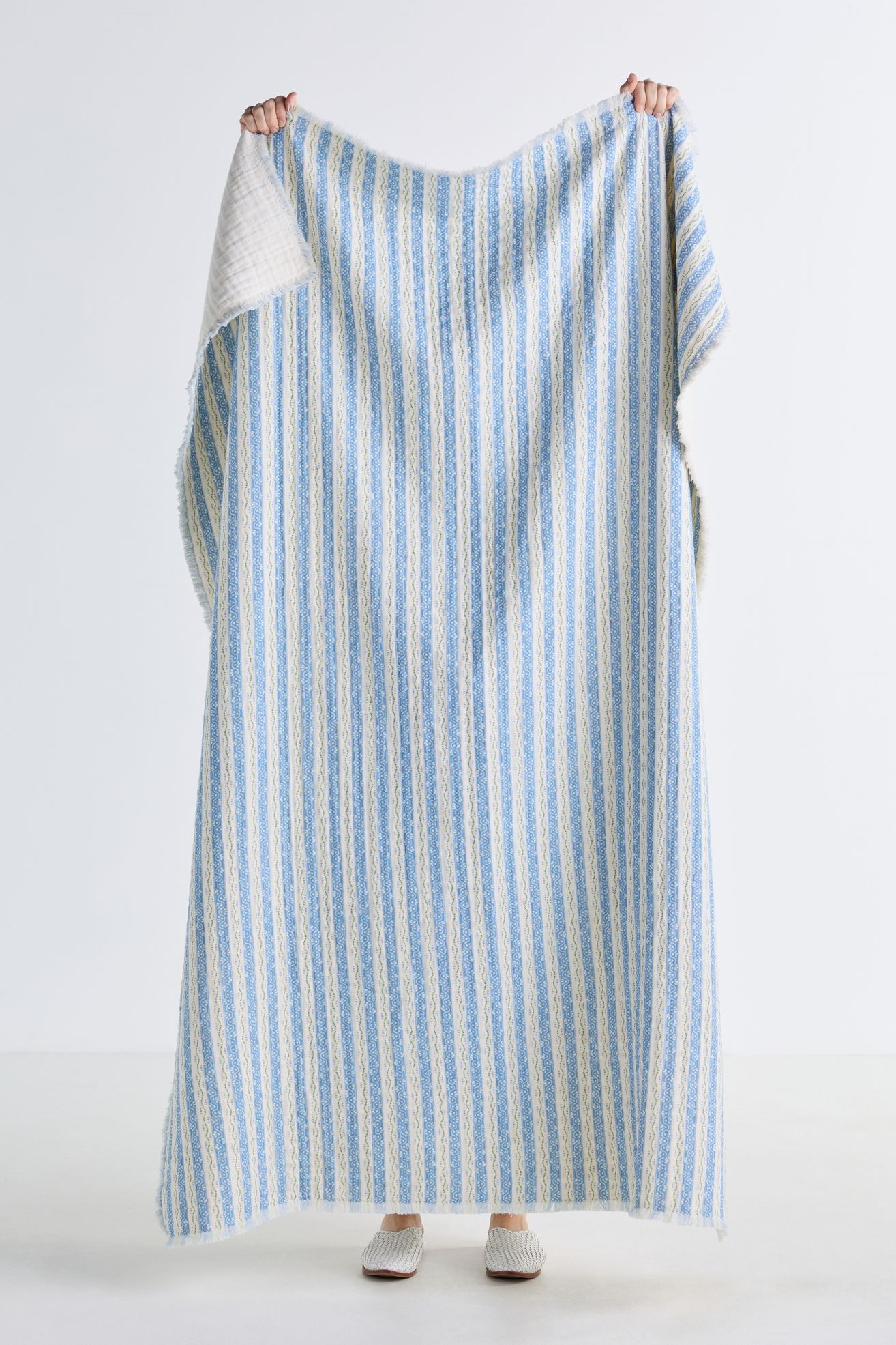 Ana Cotton Gauze Woven Throw Blanket - Blue Ivy, 50" x 70"
