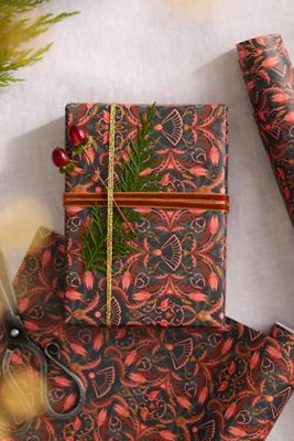 Bright Mahogany Gift Wrap, Set of 3 Sheets