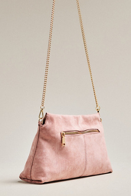 Modaluxe Faux Suede Clutch In Pink