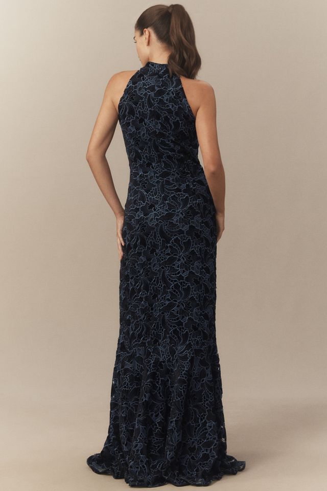 Shoshanna Marcia High-Neck Lace Maxi Dress #1