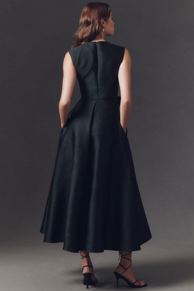 Shoshanna Mikado A-Line Bow Midi Dress #2