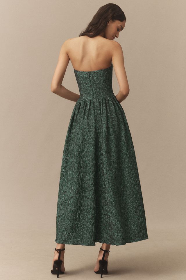 Shoshanna Lillia Strapless Ruched Midi Dress #1