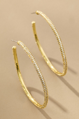 Uncommon James Pavé Hoop Earrings In Gold