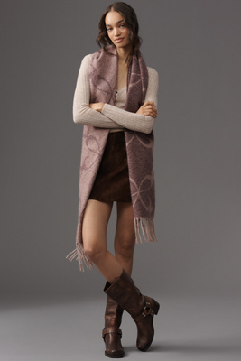 Maeve Brushed Fringe Scarf In Purple