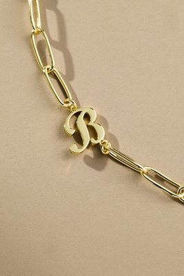 Uncommon James Cursive Initial Monogram Necklace In Gold