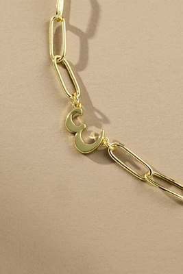 Uncommon James Cursive Initial Monogram Necklace In Gold