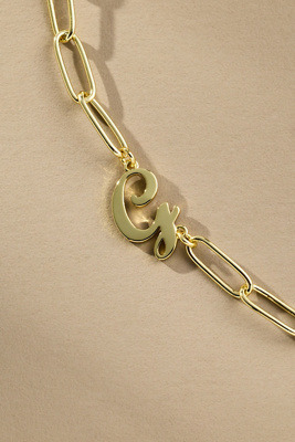 Uncommon James Cursive Initial Monogram Necklace In Gold