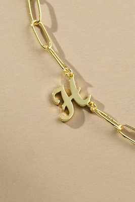 Uncommon James Cursive Initial Monogram Necklace In Gold