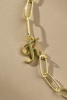Uncommon James Cursive Initial Monogram Necklace In Gold
