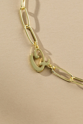 Uncommon James Cursive Initial Monogram Necklace In Gold