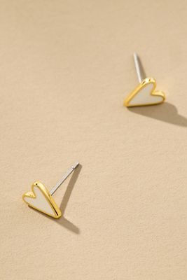 Uncommon James White Heart Stud Earrings In Multi