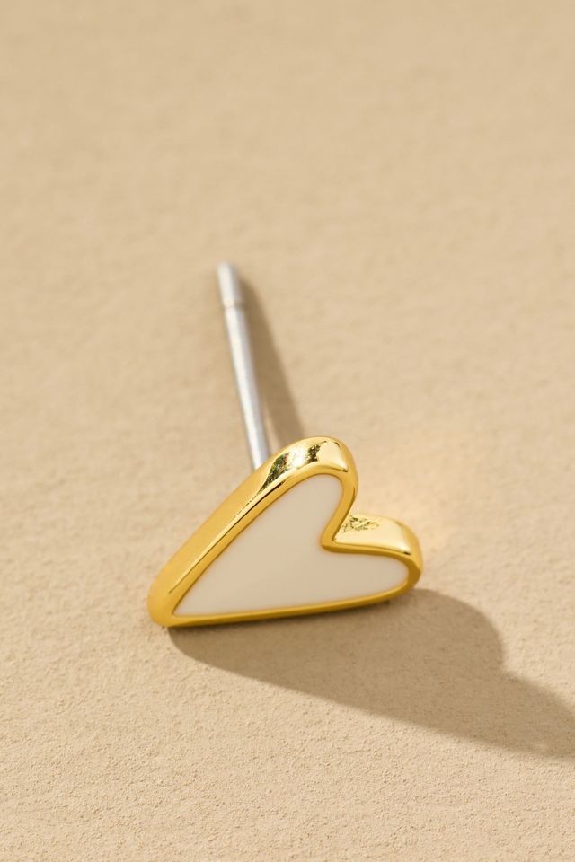 Uncommon James White Heart Stud Earrings #1